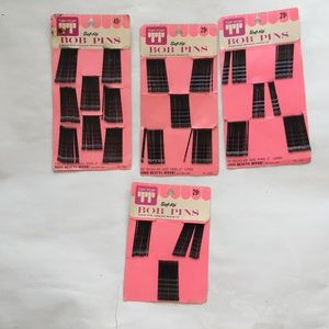 Vintage Bobby Pins Tip-top Sof-tip Hair Pins on 4 Display Cards 2" Long